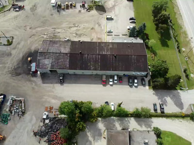 Aerial photo of Coco Pavings roof in Barrie, Ontario